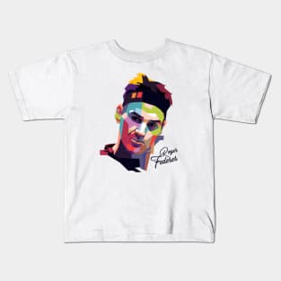 Roger Federer Pop Art Portrait Kids T-Shirt